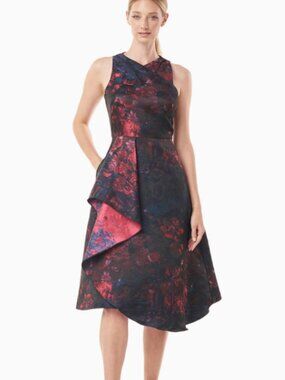 Kay Unger Jessie Asymmetrical Cocktail Dress Size 14